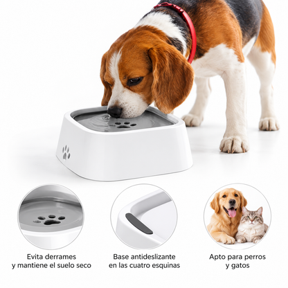 Bebedero de agua personalizado para perros y gatos, antiderrames, con sistema flotante que evita mojar el hocico, dosificador de agua de flujo lento, antidesbordamiento y de gran capacidad.