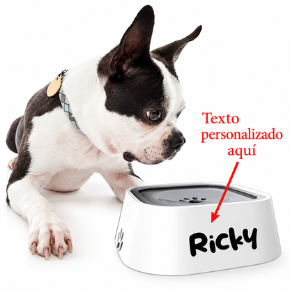 Bebedero de agua personalizado para perros y gatos, antiderrames, con sistema flotante que evita mojar el hocico, dosificador de agua de flujo lento, antidesbordamiento y de gran capacidad.