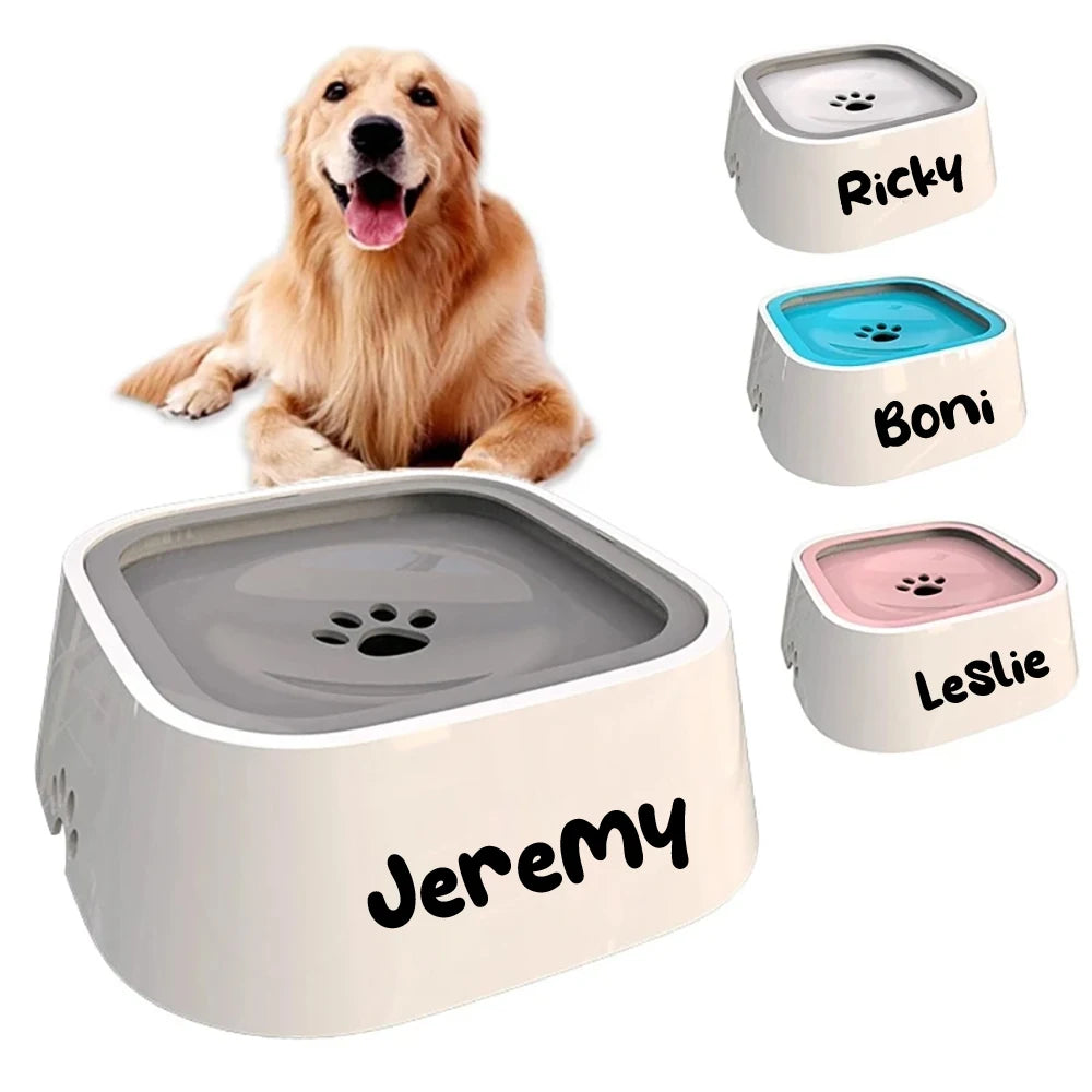 Bebedero de agua personalizado para perros y gatos, antiderrames, con sistema flotante que evita mojar el hocico, dosificador de agua de flujo lento, antidesbordamiento y de gran capacidad.